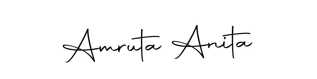 Amruta Anita stylish signature style. Best Handwritten Sign (Autography-DOLnW) for my name. Handwritten Signature Collection Ideas for my name Amruta Anita. Amruta Anita signature style 10 images and pictures png