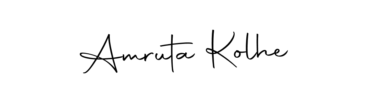 How to make Amruta Kolhe name signature. Use Autography-DOLnW style for creating short signs online. This is the latest handwritten sign. Amruta Kolhe signature style 10 images and pictures png