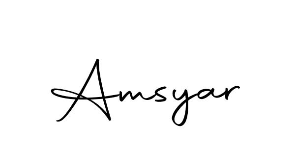 Design your own signature with our free online signature maker. With this signature software, you can create a handwritten (Autography-DOLnW) signature for name Amsyar. Amsyar signature style 10 images and pictures png