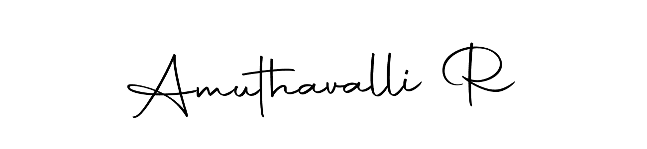 How to make Amuthavalli R name signature. Use Autography-DOLnW style for creating short signs online. This is the latest handwritten sign. Amuthavalli R signature style 10 images and pictures png