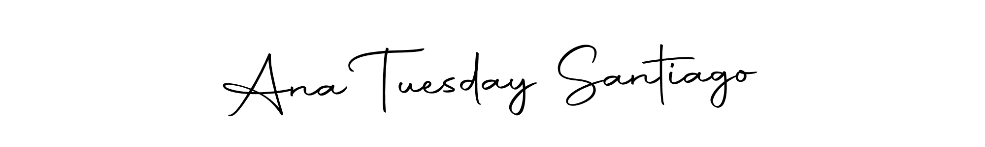 This is the best signature style for the Ana Tuesday Santiago name. Also you like these signature font (Autography-DOLnW). Mix name signature. Ana Tuesday Santiago signature style 10 images and pictures png