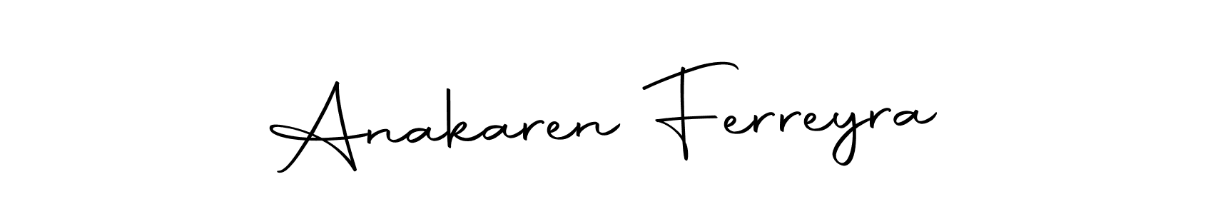 How to make Anakaren Ferreyra name signature. Use Autography-DOLnW style for creating short signs online. This is the latest handwritten sign. Anakaren Ferreyra signature style 10 images and pictures png