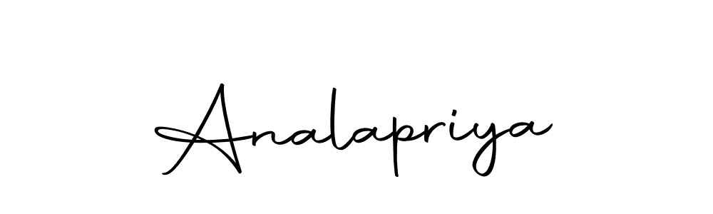 Use a signature maker to create a handwritten signature online. With this signature software, you can design (Autography-DOLnW) your own signature for name Analapriya. Analapriya signature style 10 images and pictures png