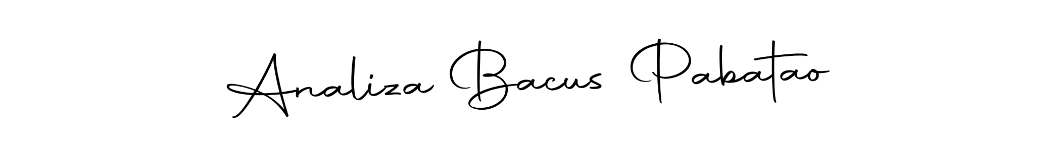 Design your own signature with our free online signature maker. With this signature software, you can create a handwritten (Autography-DOLnW) signature for name Analiza Bacus Pabatao. Analiza Bacus Pabatao signature style 10 images and pictures png