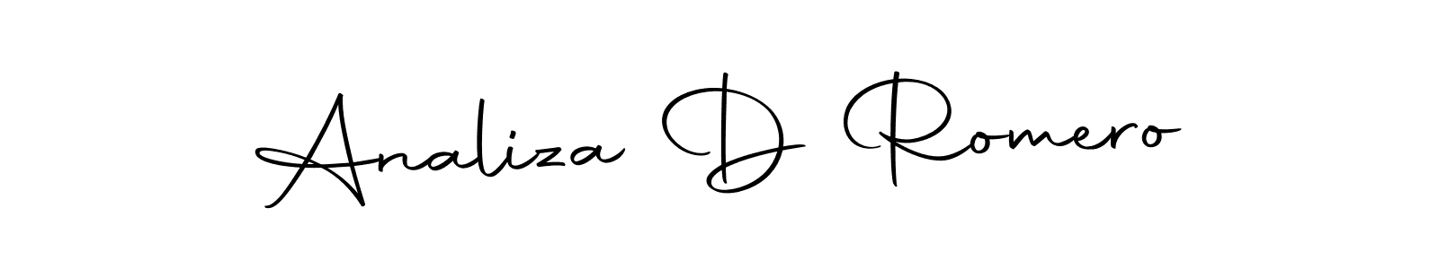 Make a short Analiza D Romero signature style. Manage your documents anywhere anytime using Autography-DOLnW. Create and add eSignatures, submit forms, share and send files easily. Analiza D Romero signature style 10 images and pictures png