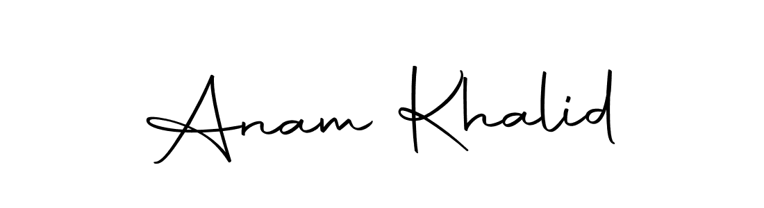 How to make Anam Khalid name signature. Use Autography-DOLnW style for creating short signs online. This is the latest handwritten sign. Anam Khalid signature style 10 images and pictures png