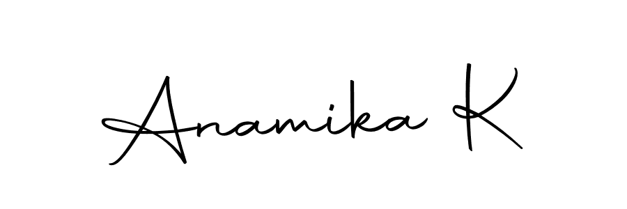 Create a beautiful signature design for name Anamika K. With this signature (Autography-DOLnW) fonts, you can make a handwritten signature for free. Anamika K signature style 10 images and pictures png