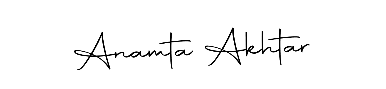 How to make Anamta Akhtar name signature. Use Autography-DOLnW style for creating short signs online. This is the latest handwritten sign. Anamta Akhtar signature style 10 images and pictures png