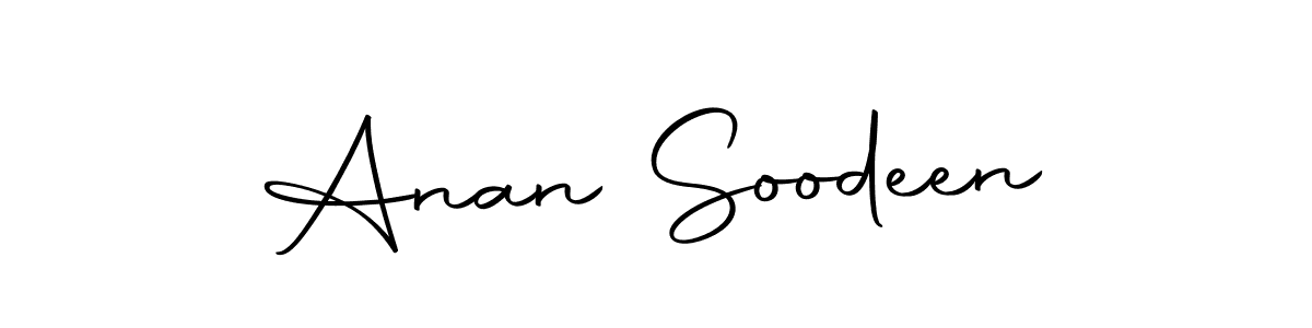 You can use this online signature creator to create a handwritten signature for the name Anan Soodeen. This is the best online autograph maker. Anan Soodeen signature style 10 images and pictures png