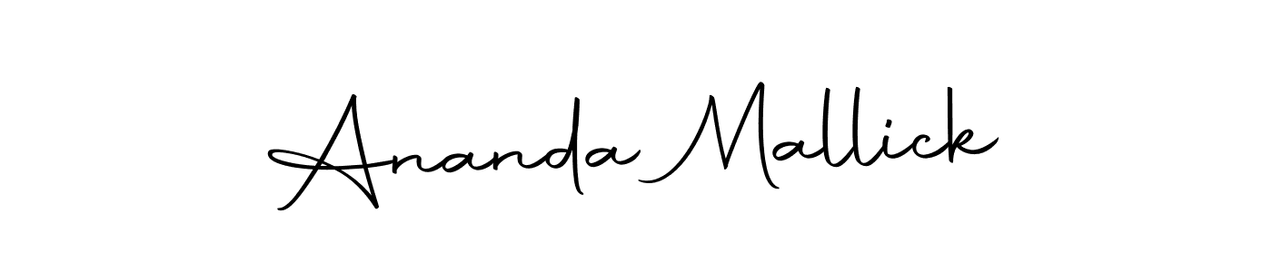 How to make Ananda Mallick name signature. Use Autography-DOLnW style for creating short signs online. This is the latest handwritten sign. Ananda Mallick signature style 10 images and pictures png