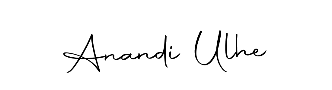 You should practise on your own different ways (Autography-DOLnW) to write your name (Anandi Ulhe) in signature. don't let someone else do it for you. Anandi Ulhe signature style 10 images and pictures png