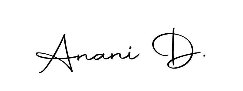 The best way (Autography-DOLnW) to make a short signature is to pick only two or three words in your name. The name Anani D. include a total of six letters. For converting this name. Anani D. signature style 10 images and pictures png