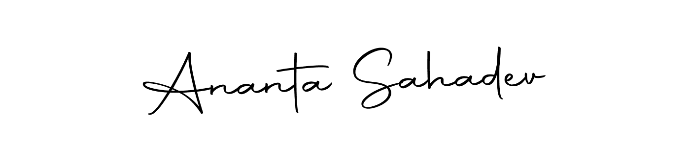 Autography-DOLnW is a professional signature style that is perfect for those who want to add a touch of class to their signature. It is also a great choice for those who want to make their signature more unique. Get Ananta Sahadev name to fancy signature for free. Ananta Sahadev signature style 10 images and pictures png