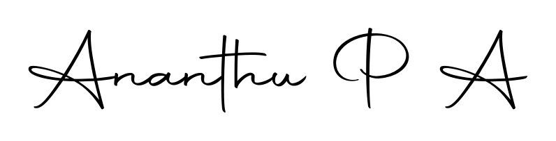 Give your name Ananthu P A an exquisite flair with the Autography-DOLnW script font. Ideal for contracts, resumes, and formal letterheads. Ananthu P A signature style 10 images and pictures png