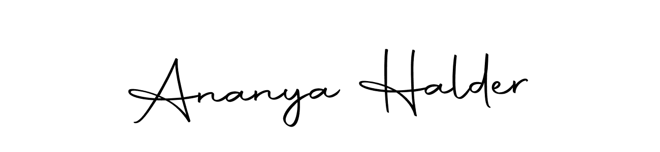 How to make Ananya Halder name signature. Use Autography-DOLnW style for creating short signs online. This is the latest handwritten sign. Ananya Halder signature style 10 images and pictures png