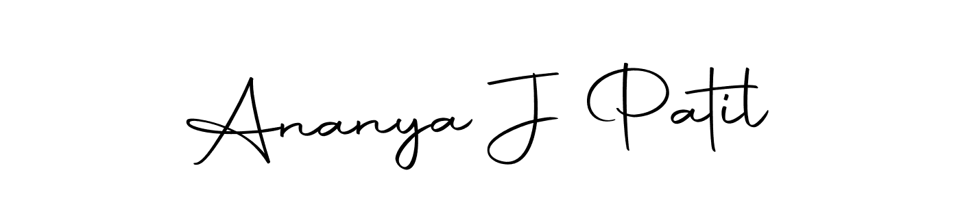 Create a beautiful signature design for name Ananya J Patil. With this signature (Autography-DOLnW) fonts, you can make a handwritten signature for free. Ananya J Patil signature style 10 images and pictures png