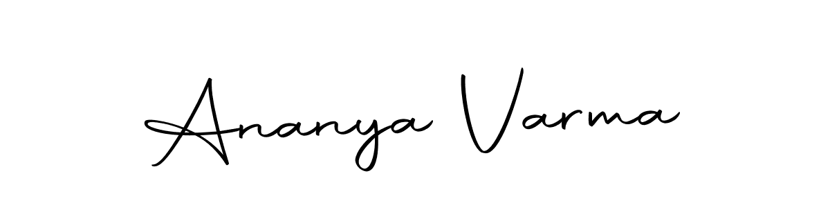 How to make Ananya Varma name signature. Use Autography-DOLnW style for creating short signs online. This is the latest handwritten sign. Ananya Varma signature style 10 images and pictures png