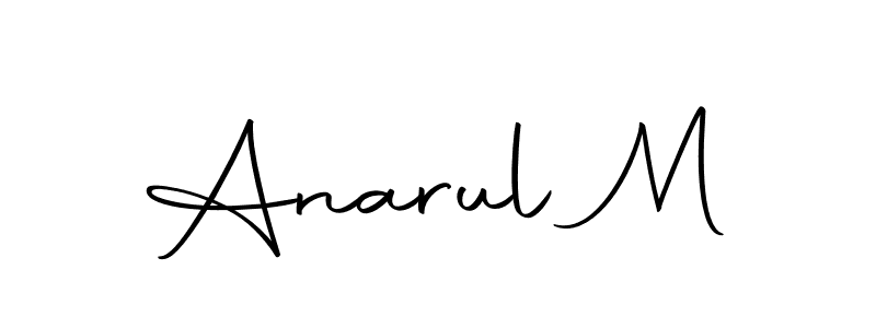 How to make Anarul M name signature. Use Autography-DOLnW style for creating short signs online. This is the latest handwritten sign. Anarul M signature style 10 images and pictures png