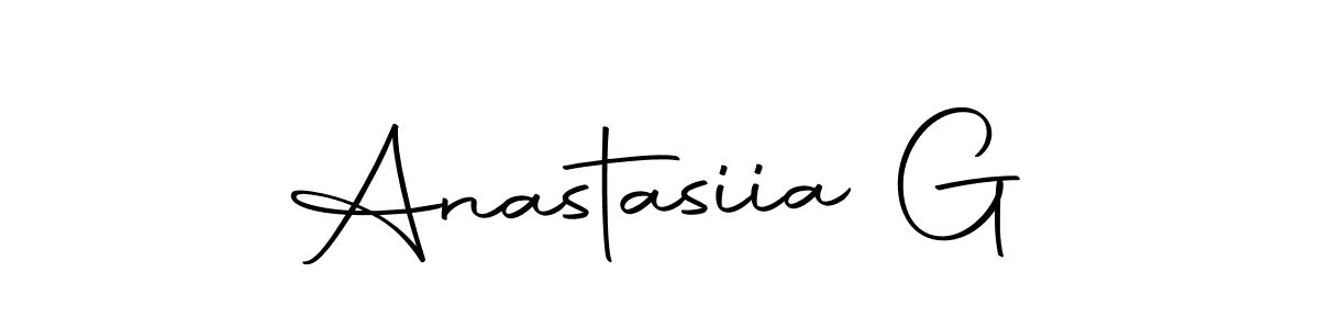 This is the best signature style for the Anastasiia G name. Also you like these signature font (Autography-DOLnW). Mix name signature. Anastasiia G signature style 10 images and pictures png