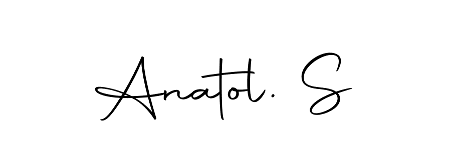 You should practise on your own different ways (Autography-DOLnW) to write your name (Anatol. S) in signature. don't let someone else do it for you. Anatol. S signature style 10 images and pictures png