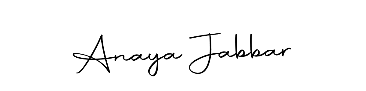 Make a beautiful signature design for name Anaya Jabbar. Use this online signature maker to create a handwritten signature for free. Anaya Jabbar signature style 10 images and pictures png