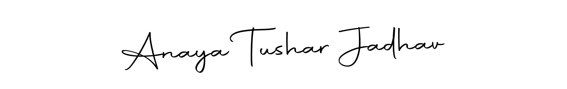 How to make Anaya Tushar Jadhav name signature. Use Autography-DOLnW style for creating short signs online. This is the latest handwritten sign. Anaya Tushar Jadhav signature style 10 images and pictures png