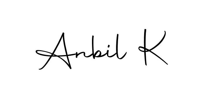 Design your own signature with our free online signature maker. With this signature software, you can create a handwritten (Autography-DOLnW) signature for name Anbil K. Anbil K signature style 10 images and pictures png