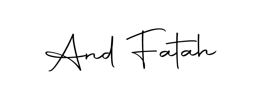 Make a beautiful signature design for name And Fatah. With this signature (Autography-DOLnW) style, you can create a handwritten signature for free. And Fatah signature style 10 images and pictures png