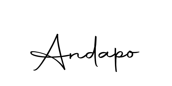 Design your own signature with our free online signature maker. With this signature software, you can create a handwritten (Autography-DOLnW) signature for name Andapo. Andapo signature style 10 images and pictures png