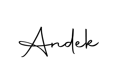 Similarly Autography-DOLnW is the best handwritten signature design. Signature creator online .You can use it as an online autograph creator for name Andek. Andek signature style 10 images and pictures png