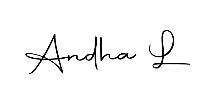 Design your own signature with our free online signature maker. With this signature software, you can create a handwritten (Autography-DOLnW) signature for name Andha L. Andha L signature style 10 images and pictures png