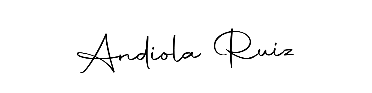 How to make Andiola Ruiz name signature. Use Autography-DOLnW style for creating short signs online. This is the latest handwritten sign. Andiola Ruiz signature style 10 images and pictures png