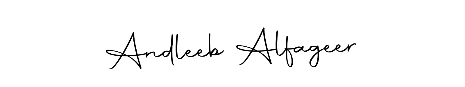 if you are searching for the best signature style for your name Andleeb Alfageer. so please give up your signature search. here we have designed multiple signature styles  using Autography-DOLnW. Andleeb Alfageer signature style 10 images and pictures png