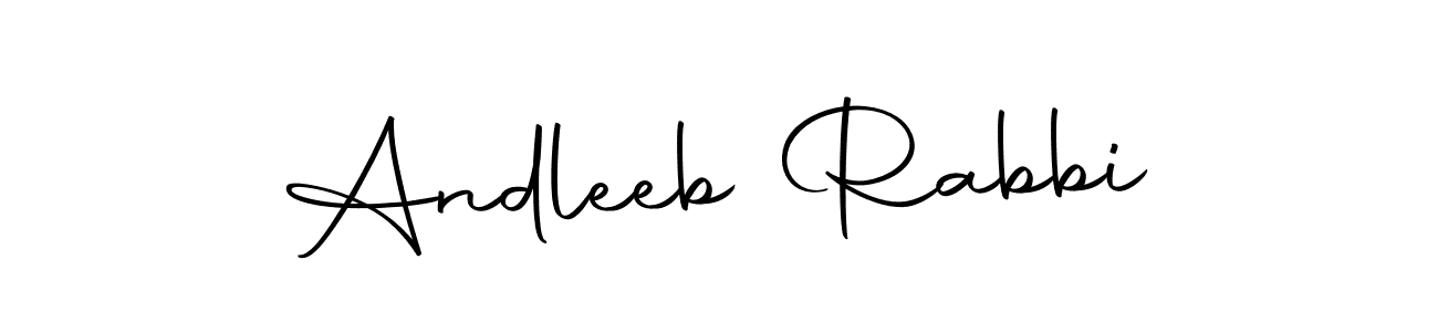 Create a beautiful signature design for name Andleeb Rabbi. With this signature (Autography-DOLnW) fonts, you can make a handwritten signature for free. Andleeb Rabbi signature style 10 images and pictures png