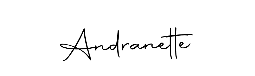 How to make Andranette name signature. Use Autography-DOLnW style for creating short signs online. This is the latest handwritten sign. Andranette signature style 10 images and pictures png