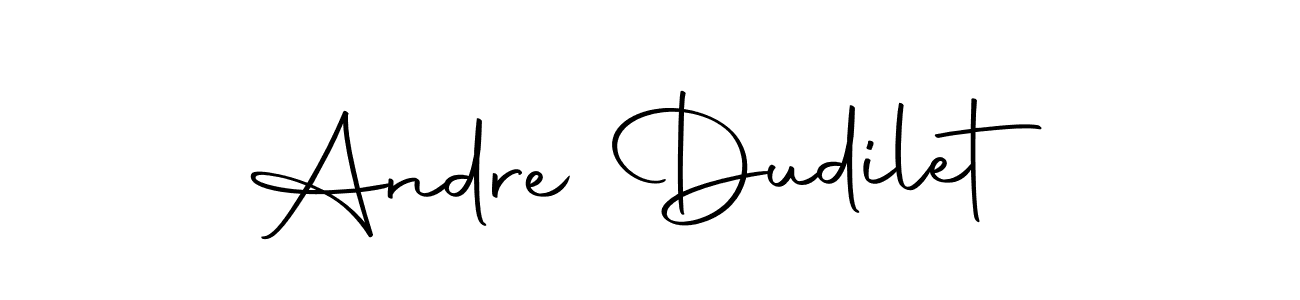 How to make Andre Dudilet name signature. Use Autography-DOLnW style for creating short signs online. This is the latest handwritten sign. Andre Dudilet signature style 10 images and pictures png