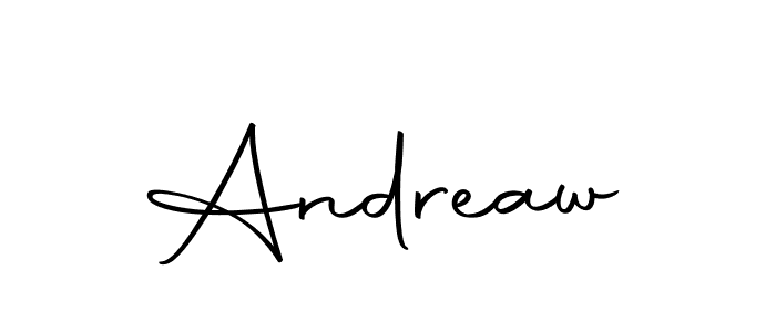 You should practise on your own different ways (Autography-DOLnW) to write your name (Andreaw) in signature. don't let someone else do it for you. Andreaw signature style 10 images and pictures png