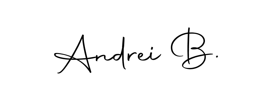 It looks lik you need a new signature style for name Andrei B.. Design unique handwritten (Autography-DOLnW) signature with our free signature maker in just a few clicks. Andrei B. signature style 10 images and pictures png