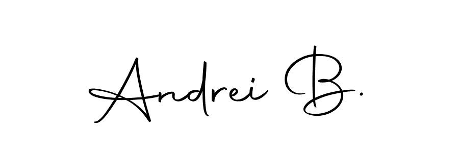 It looks lik you need a new signature style for name Andrei B.. Design unique handwritten (Autography-DOLnW) signature with our free signature maker in just a few clicks. Andrei B. signature style 10 images and pictures png