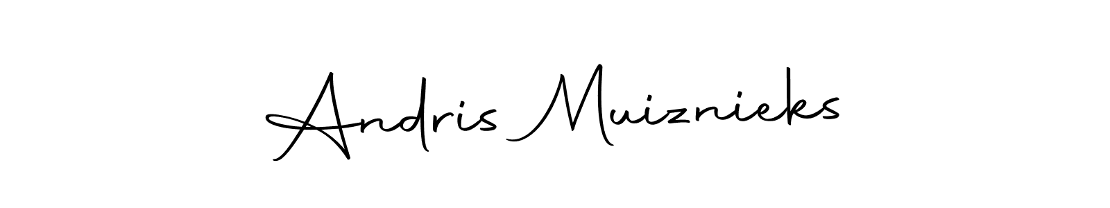 Create a beautiful signature design for name Andris Muiznieks. With this signature (Autography-DOLnW) fonts, you can make a handwritten signature for free. Andris Muiznieks signature style 10 images and pictures png