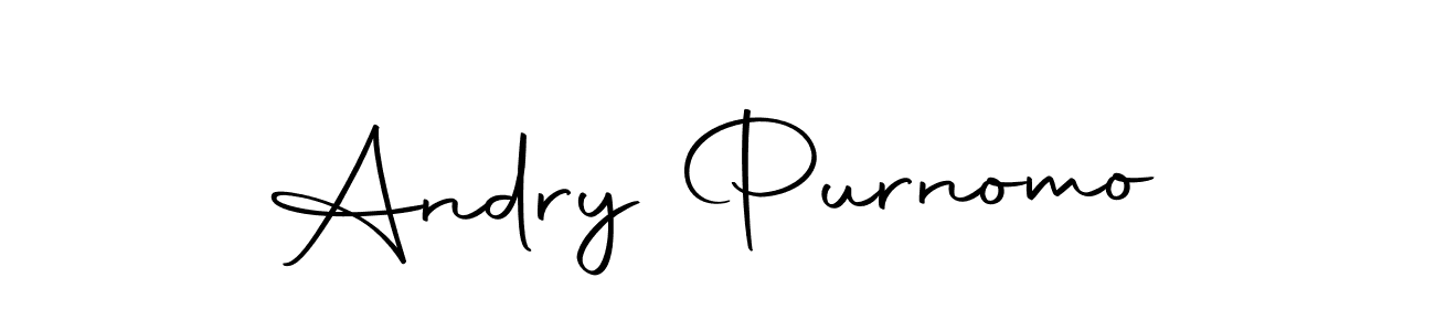 How to make Andry Purnomo name signature. Use Autography-DOLnW style for creating short signs online. This is the latest handwritten sign. Andry Purnomo signature style 10 images and pictures png