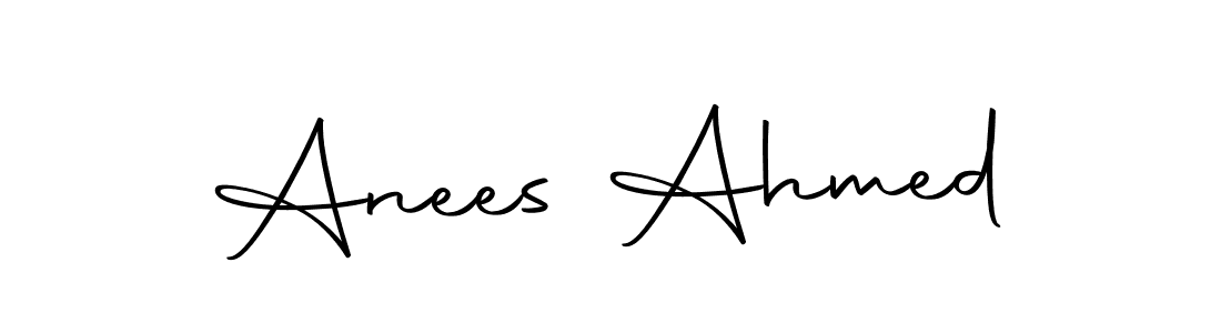 How to make Anees Ahmed name signature. Use Autography-DOLnW style for creating short signs online. This is the latest handwritten sign. Anees Ahmed signature style 10 images and pictures png
