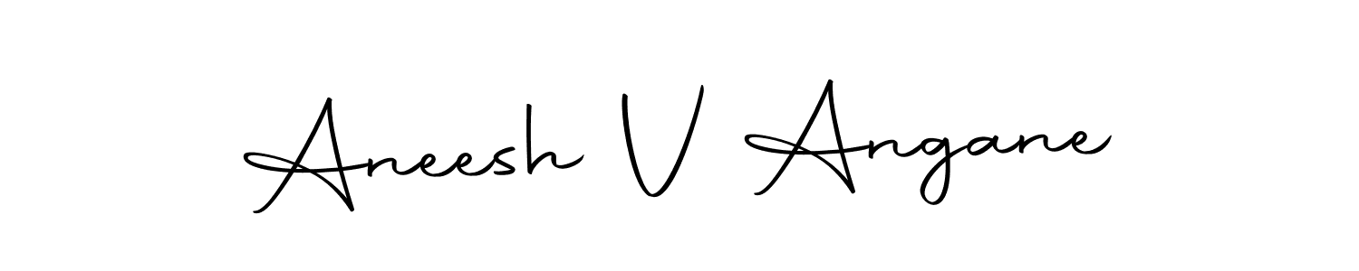 This is the best signature style for the Aneesh V Angane name. Also you like these signature font (Autography-DOLnW). Mix name signature. Aneesh V Angane signature style 10 images and pictures png