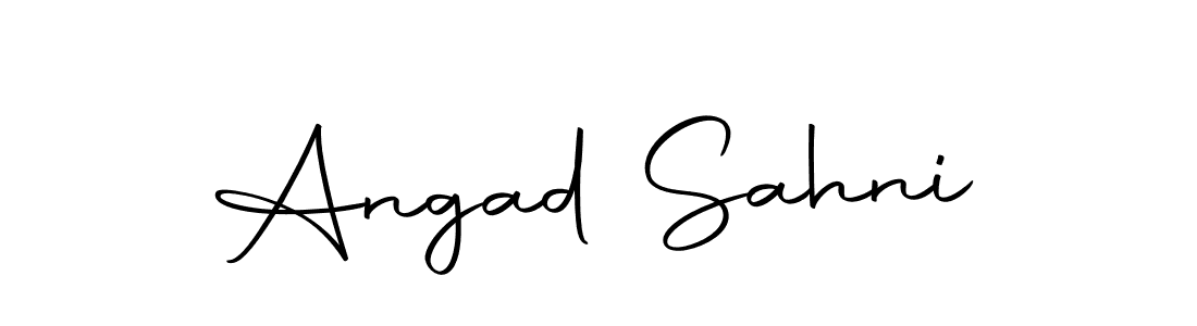 How to make Angad Sahni name signature. Use Autography-DOLnW style for creating short signs online. This is the latest handwritten sign. Angad Sahni signature style 10 images and pictures png