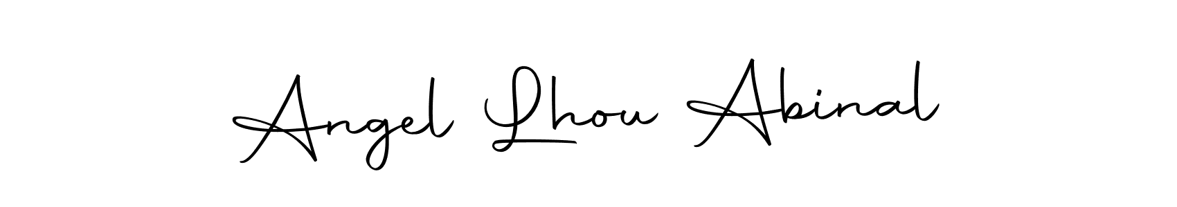 How to make Angel Lhou Abinal name signature. Use Autography-DOLnW style for creating short signs online. This is the latest handwritten sign. Angel Lhou Abinal signature style 10 images and pictures png