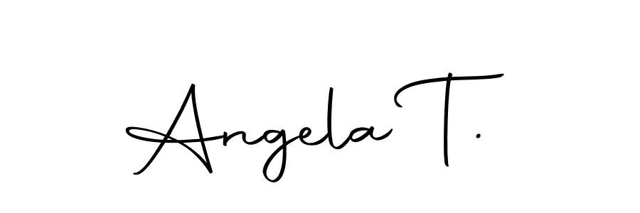 The best way (Autography-DOLnW) to make a short signature is to pick only two or three words in your name. The name Angela T. include a total of six letters. For converting this name. Angela T. signature style 10 images and pictures png