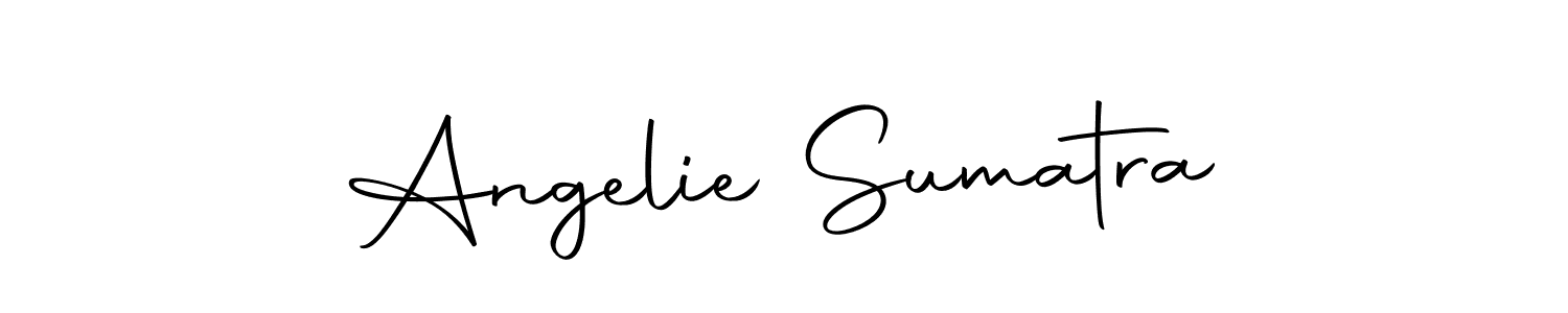 How to make Angelie Sumatra name signature. Use Autography-DOLnW style for creating short signs online. This is the latest handwritten sign. Angelie Sumatra signature style 10 images and pictures png