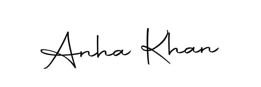 How to make Anha Khan name signature. Use Autography-DOLnW style for creating short signs online. This is the latest handwritten sign. Anha Khan signature style 10 images and pictures png