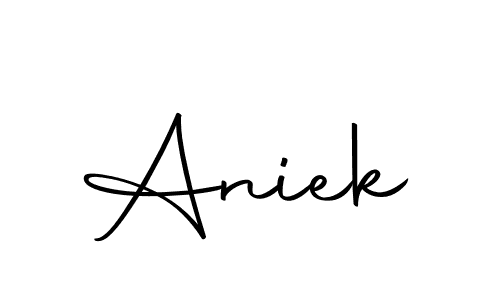 Design your own signature with our free online signature maker. With this signature software, you can create a handwritten (Autography-DOLnW) signature for name Aniek. Aniek signature style 10 images and pictures png