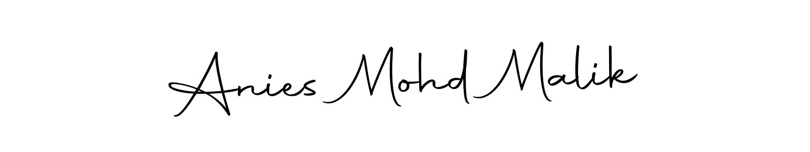 Use a signature maker to create a handwritten signature online. With this signature software, you can design (Autography-DOLnW) your own signature for name Anies Mohd Malik. Anies Mohd Malik signature style 10 images and pictures png